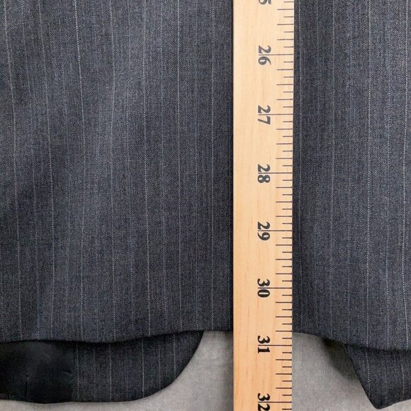 Linea Uomo Suit Men 40R 34Wx28L Gray Blue Pinstripe Super 100s Wool Classic‎ - Picture 7 of 16